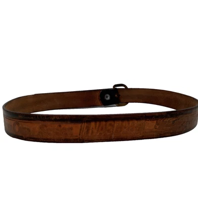 Cinturón de cuero vintage NASCAR Winston Cup para hombre marrón carreras 35-39" Foto 1 de 4