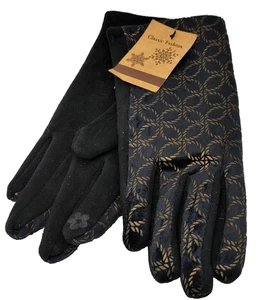 NEU Wms Fahrhandschuhe Touch Finger Marke MED JAMES PAUL schwarz Micro Wildleder gold - Bild 1 von 10