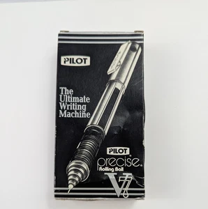 Pilot Precise V7 Rolling Ball Pens Black Ink Vintage Box Made in Japan 4 in Box - Picture 1 of 5