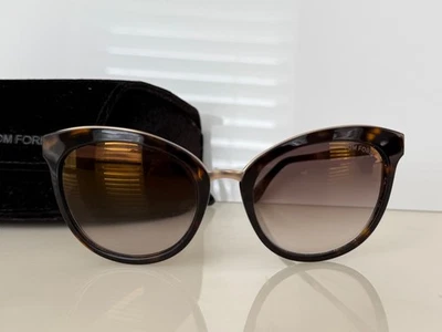 Óculos de sol Tom Ford olho de gato concha de tartaruga 100% autêntico - Imagem 1 de 4