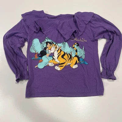 Top vintage años 90 princesa jazmín rajá niñas 7-8 mediano jog togs Disney Aladdin Foto 1 de 4