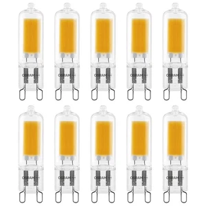 10 x Osram LED Glas Stiftsockellampe 2W = 20W G9 COB klar 200lm warmweiß 2700K - Bild 1 von 5