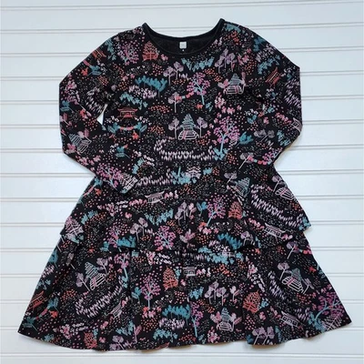 Tea Collection Girls Majestic Pagodas Tiered Peplum Dress - Image 1 of 4