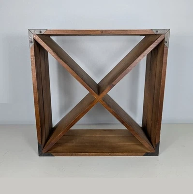 Wooden Stackable Wine Rack Cabinet Countertop Storage Retro Cube Solid 24 Bottle - Image 1 of 4