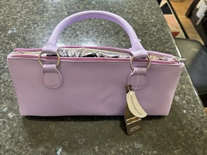 Primeware Wine Clutch Insulated Lavender Patent Leather Corkscrew New With Tags - Picture 1 of 10