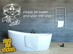 Badezimmer Wandsticker Aufkleber If you sprinkle when you tinkle Zitat lustige Kunst - Bild 1 von 1