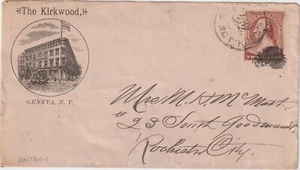 Geneva NY RPO #210 1887 Illust Advt hotel THE KIRKWOOD (c163) - Picture 1 of 2
