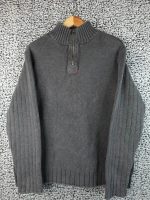 Ralph Lauren Polo Jeans 1/4 Zip Sweater Men’s 2XL Gray 100% Cotton Pullover - Image 1 of 4