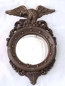 Vintage MCM DART INC USA Eagle Hanging Convex Mirror 16"x10" 4410 Americana - Picture 1 of 8