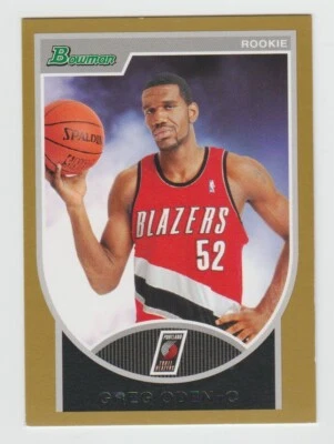 Tarjeta de novato Greg Oden 2007-08 Bowman DORADA #152 SP RC/99 Ohio State Trailblazers Foto 1 de 2