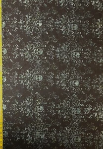 Skull Damask Batik Timeless Treasures Fabric Skeleton Floral Ornate halloween - Picture 1 of 2