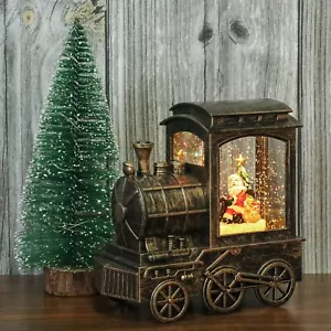 Christmas Snow Globe Musical Lighted Lantern Water Train Party Decor Decorations - Picture 1 of 7