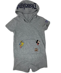Disney Parks Jungen 6 Monate grau Kapuze bestickt Disneyland Figur Strampler - Bild 1 von 9