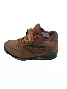 VTG Hi-Tech Women's Sz 8 Hiking Boots Leather Tan Green Lady Pink Shoes - Picture 1 of 11