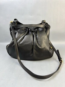 miu miu Black Leather Tote Handbag Leather Vintage - Picture 1 of 15