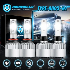 For Acura RSX 2005 2006 Hi/Low Beam H1+9005 LED Headlight Kit Light Bulbs 4PCS - Bild 1 von 12