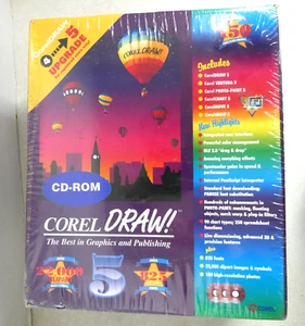 CorelDRAW! 5.0 The Best In Graphics Publishing CD-ROM Box SET Factory Sealed Vtg - Picture 1 of 6