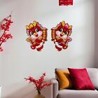 2 Pieces New Year Door Stickers Decorative for Living Room Entryway Office