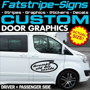 passend für FORD TRANSIT CUSTOM GRUMPY GIT TÜR GRAFIK AUFKLEBER CAMPERVAN WOHNMOBIL - Bild 1 von 2