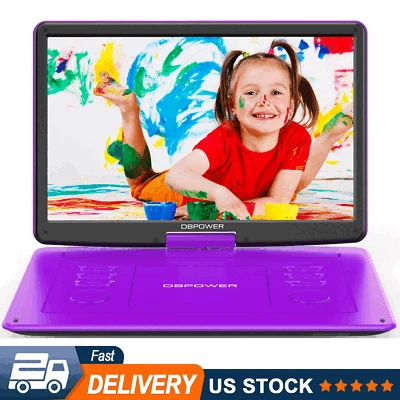 DVD player portátil 17,9" com tela giratória HD de 15,6" bateria recarregável de 6 horas - Imagem 1 de 4