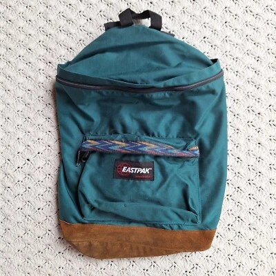 Vtg Eastpak Suede Leather Bottom 0835 Green Pack Backpack Pattern - Image 1 of 4