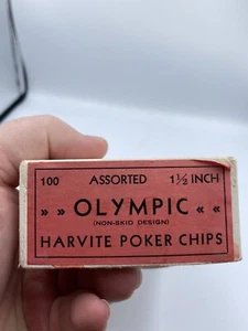 Vintage Poker Chips Olympic Harvite in Box  - Picture 1 of 7
