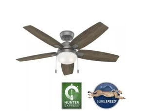 Hunter Antero 52 in. Indoor Matte Silver Ceiling Fan with Light 52128 - Picture 1 of 4