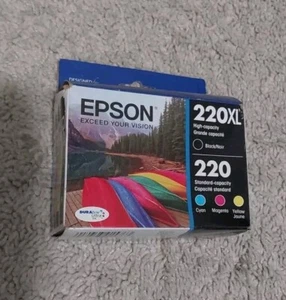 Genuine Epson 220XL Black & 220 Cyan Magenta Yellow InkCartridges Dated 2027+ F - Picture 1 of 5