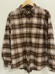 Pendleton Mens MASON Shirt Flannel Black Brown Plaid Mason Button Down SZ XL - Picture 1 of 3