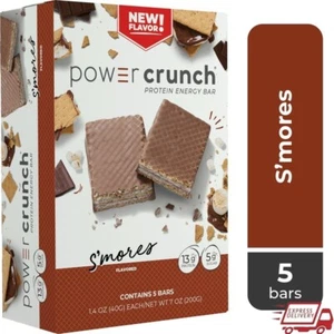 Protein Energy Bars S'mores Flavor 13g Protein 5 Count Ready to Eat Snack New - Picture 1 of 11