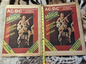 Lot Of 2 AC/DC ORIGINAL 1980 VINTAGE RECORD MIRROR Magazine VTG Black Sting Aust - Picture 1 of 4