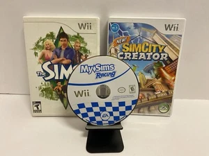 Wii Game Lot Nintendo(3) : (Sims 3, SimCity Creator, My Sims Racing) Tested - Picture 1 of 9