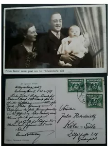 SCARCE 1939 Netherlands Postcard "Princess Beatrix" ties 3 stamps Gravenhage - Picture 1 of 3