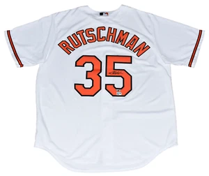 ADLEY RUTSCHMAN AUTOGRAFIADO BALTIMORE ORIOLES #35 CAMISETA NIKE BLANCA FANÁTICOS - Imagen 1 de 2