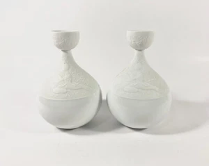2x Rosenthal Bjorn Wiinblad Magic Flute White Candle Holders - Picture 1 of 9