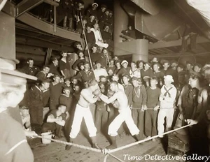 U.S. Navy Boxing Match on U.S.S. Oregon - 1896 - Historic Photo Print - Picture 1 of 1