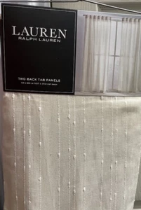 Ralph Lauren Linen Marley Back Tab Window Panel Drapes Curtains 54 x 84” Natural - Picture 1 of 5