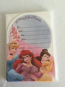  Disney Princess Birthday Party Invitations 8 Girls By Hallmark Sealed - Picture 1 of 2