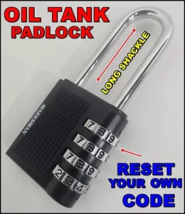 Oil Tank Padlock Central Heating Lock Kerosene Paraffin Diesel COMBINATION CODE - Picture 1 of 6