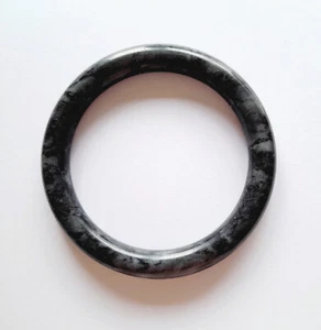 Natural Black Jade Stone Bangle Genuine Real Stone Bangle Bracelet - Picture 1 of 7