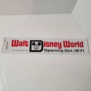 Rare Vintage 1970's Walt Disney World Grand Opening Bumper Sticker Oct 1971 PA - Picture 1 of 9