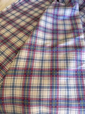 Tecido de jersey xadrez rosa azul amarelo e branco 3 jardas - Imagem 1 de 3