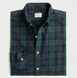 Neu mit Etikett $ 89 J. Crew SMALL Secret Wash Baumwolle LS Herrenhemd Neiman kariert Blackwatch - Bild 1 von 5