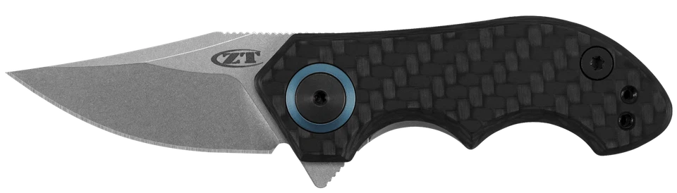 Cuchillos tolerancia cero bloqueo de marco fibra de carbono titanio 20CV acero inoxidable ZT 0022 Foto 1 de 2