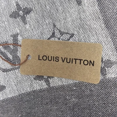 Louis Vuitton Seda/Lana Monograma Bufanda Chal Estola Negro/Gris Hecho en Italia Foto 1 de 4