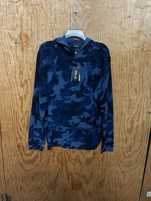 RLX Ralph Lauren Mens Large  Cashmere Navy  Camo Pullover Hoodie $398 - image 1 of 4