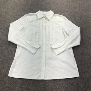 Brooks Brothers Shirt Womens XS Supima Cotton Dobby Scallop Placket Stretch - Picture 1 of 18