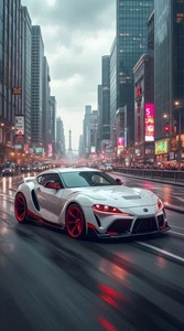 White Supra sports car poster A3 size 29.7x42cm Semi-Gloss poster only - Picture 1 of 1