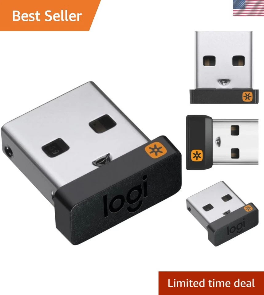 Connect Up to 6 Devices with Logitech Unifying USB Receiver - 2.4 GHz Wireless - Image 1 of 4