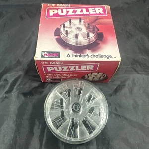MAGNIF The Brain Puzzler Vintage 1989 Thinker's Challenge Complete In Box Puzzle - Picture 1 of 21